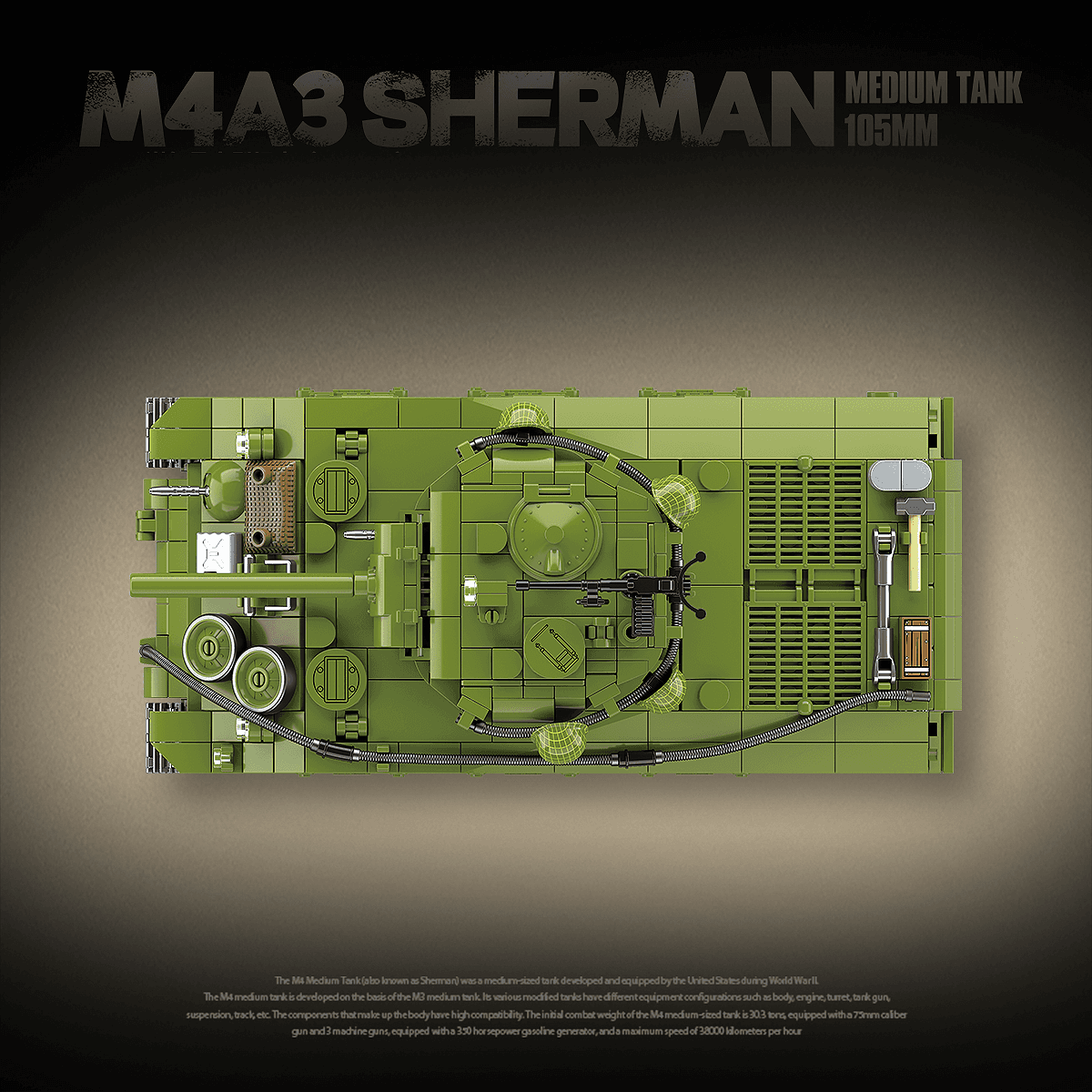 M4A3 Sherman Medium Tank 105MM view 5