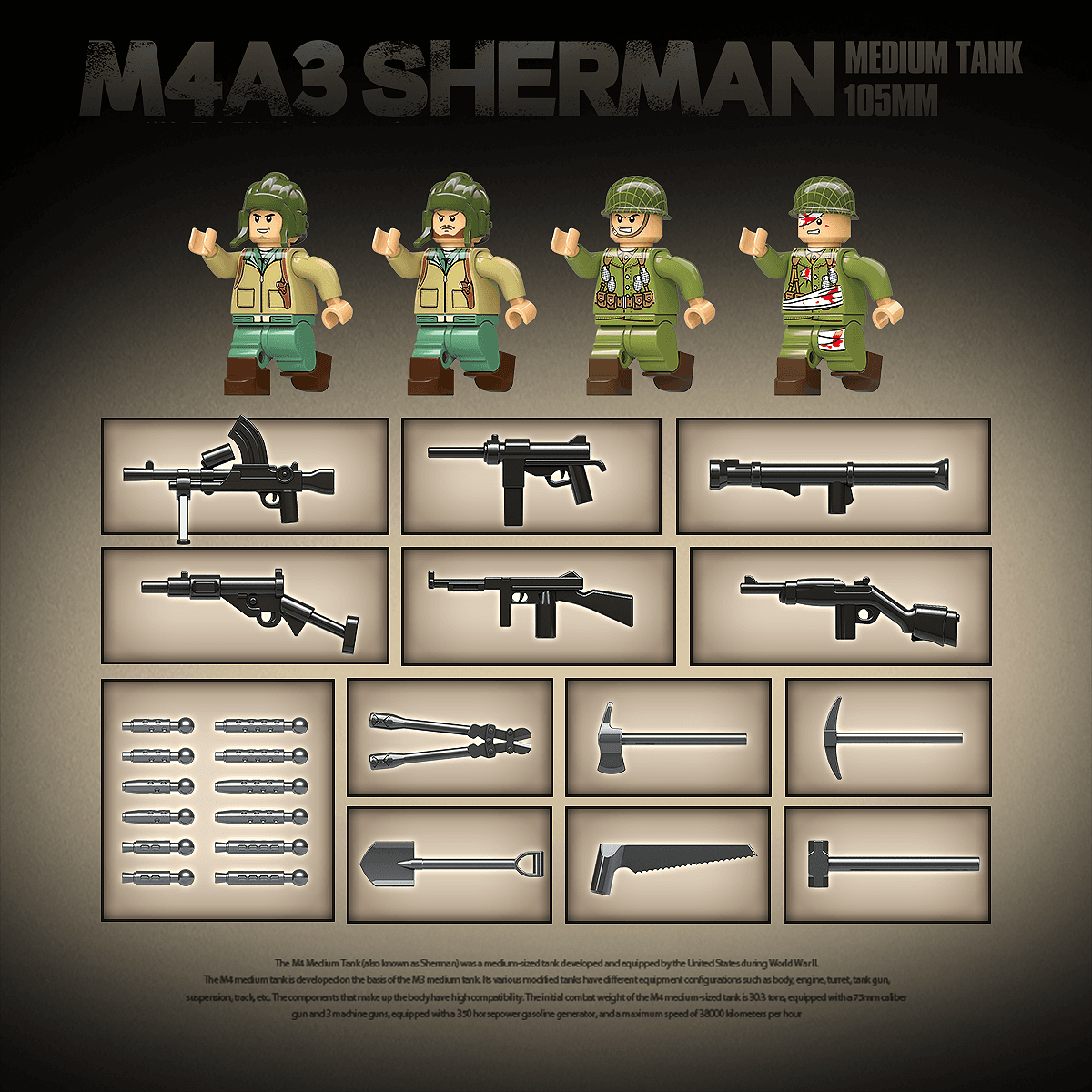 M4A3 Sherman Medium Tank 105MM view 8
