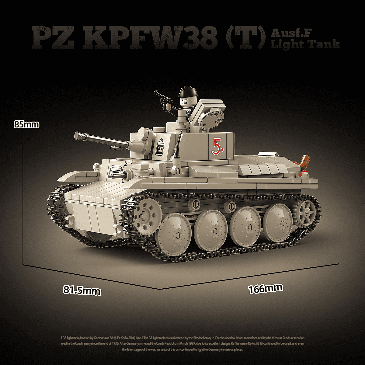 PZ KPFW38(T) Ausf.F Light Tank view 3