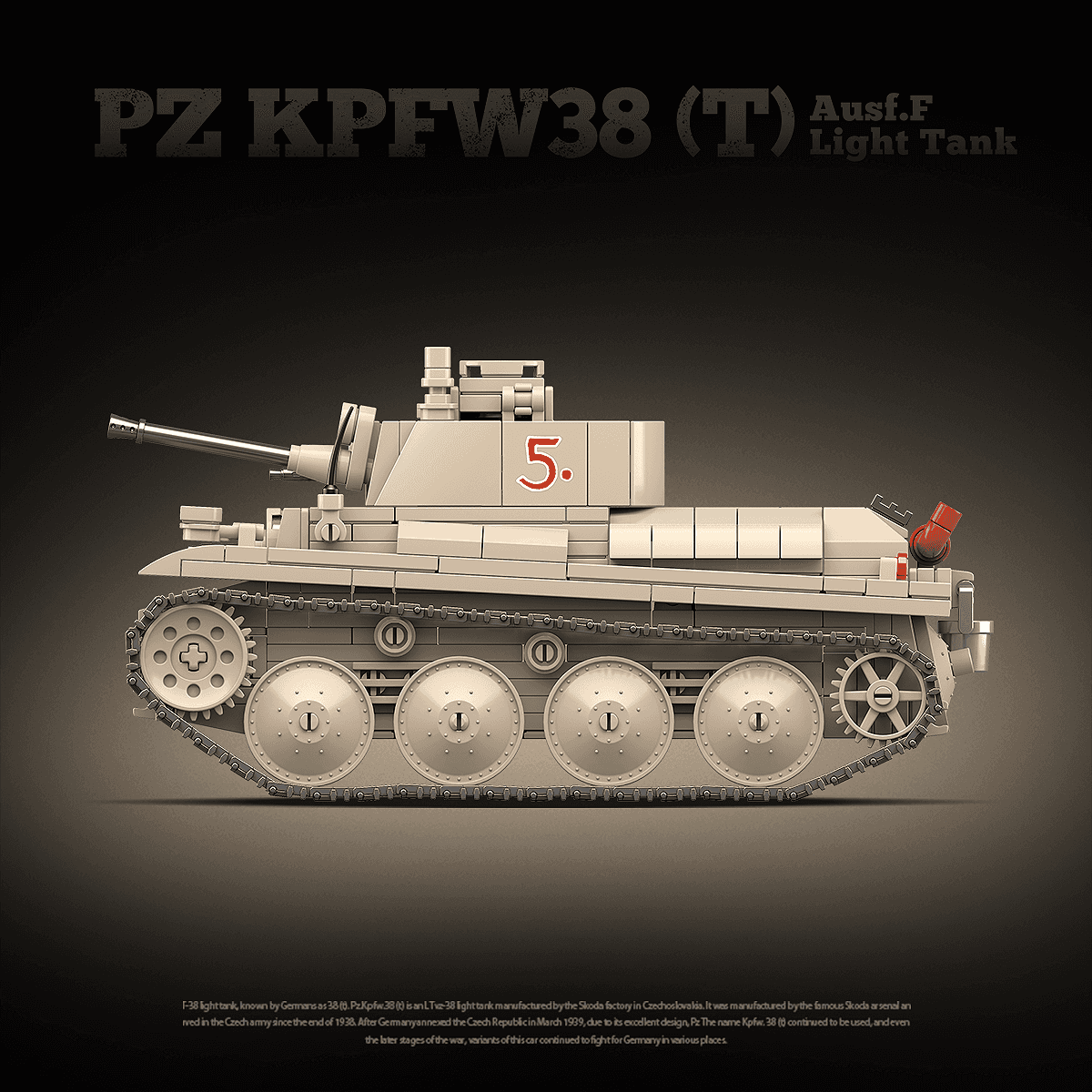 PZ KPFW38(T) Ausf.F Light Tank view 6