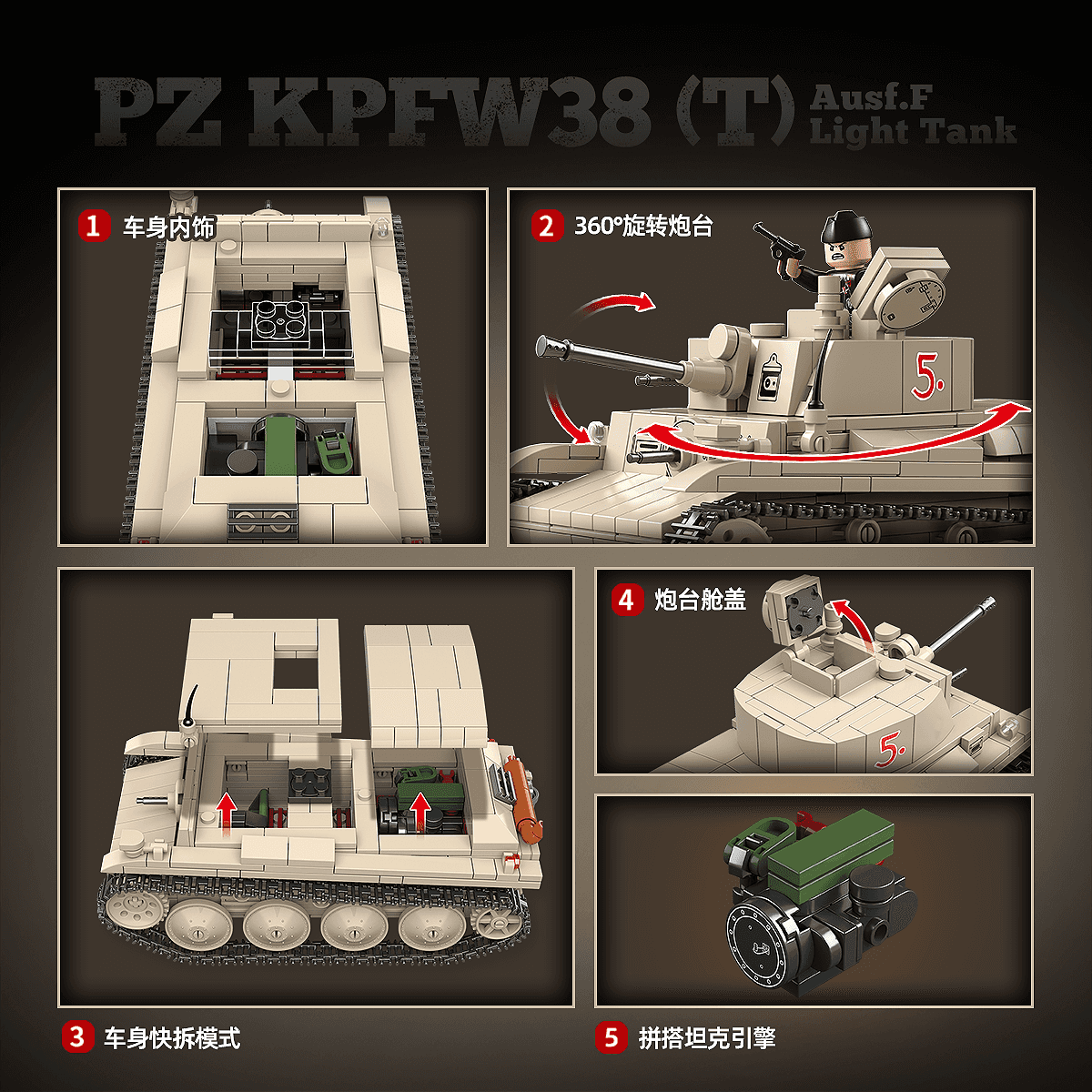 PZ KPFW38(T) Ausf.F Light Tank view 7