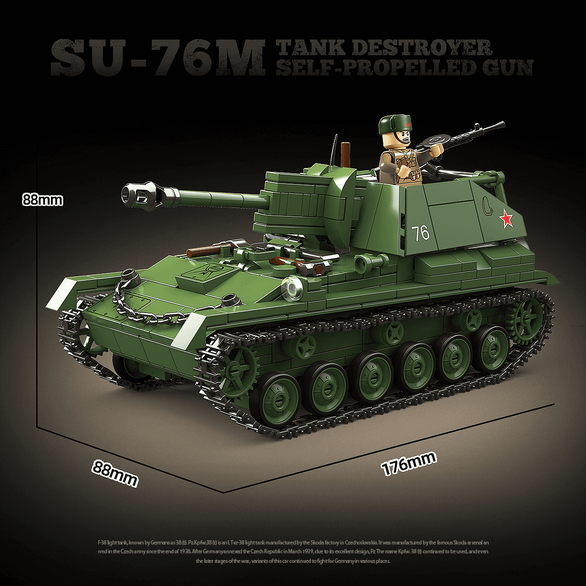 SU-76M Tank Destroyer Self-Propelled Gun view 3