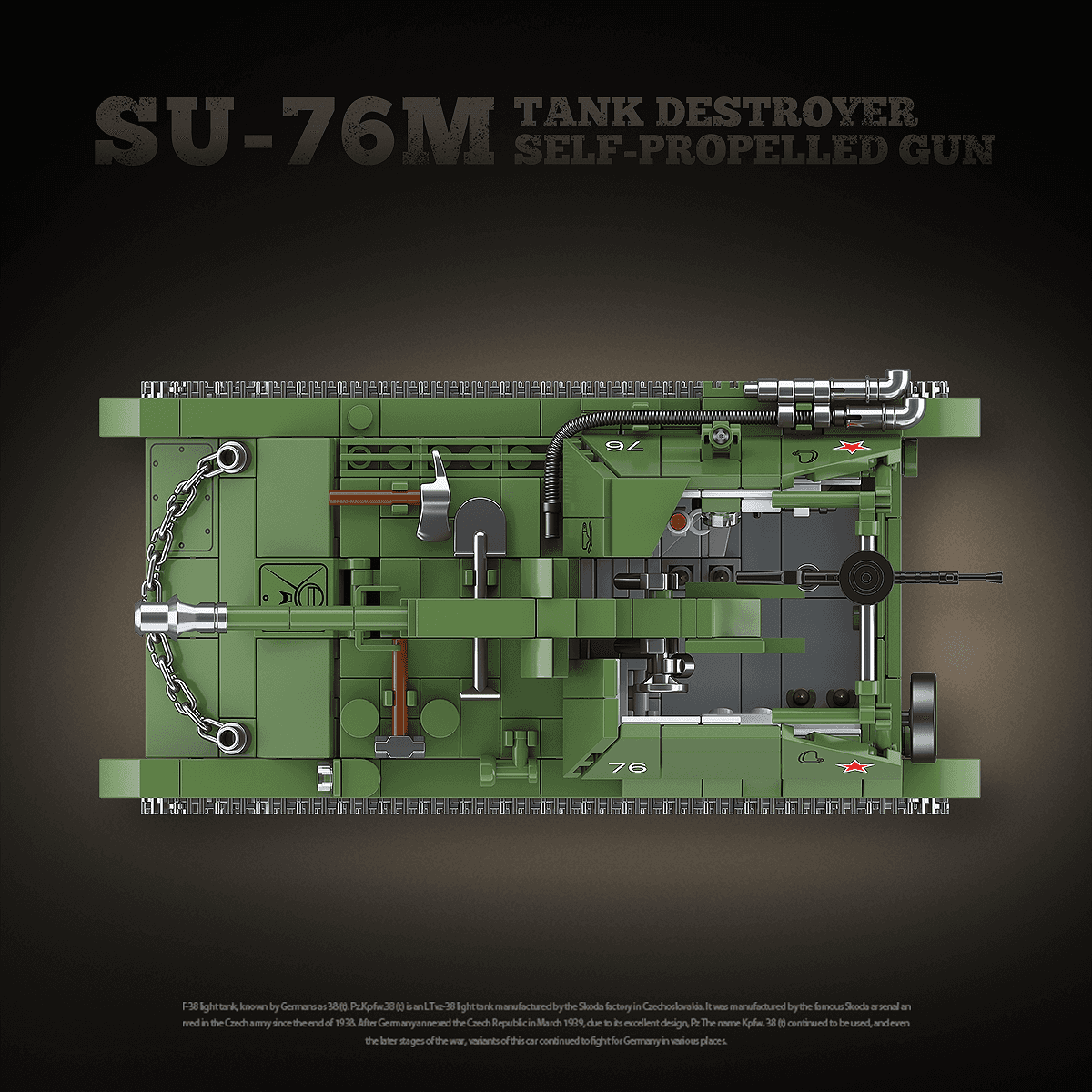 SU-76M Tank Destroyer Self-Propelled Gun view 5