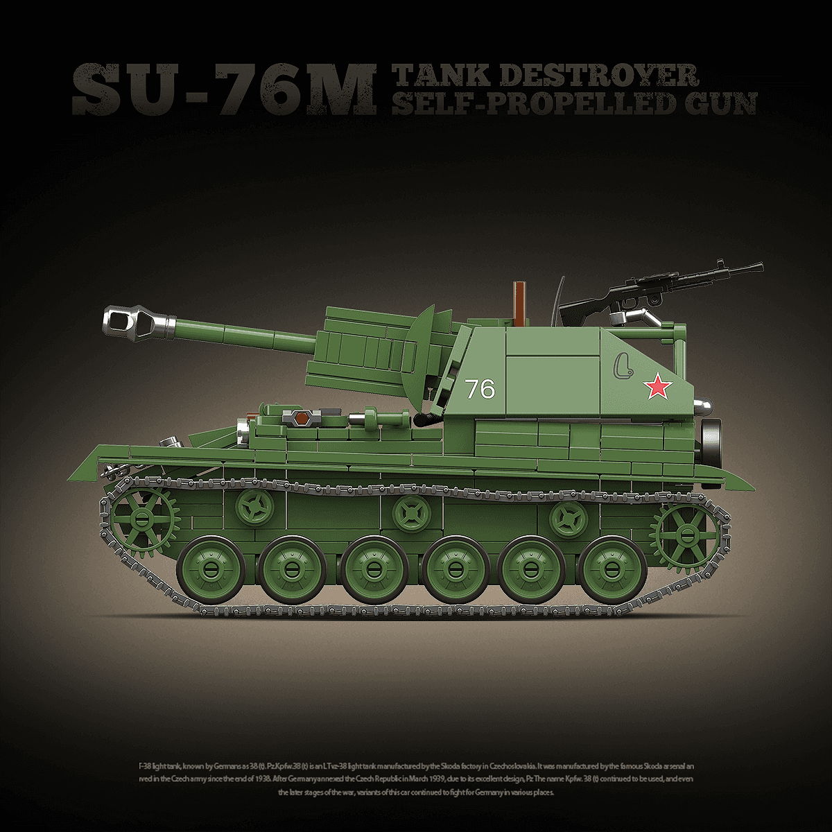 SU-76M Tank Destroyer Self-Propelled Gun view 6