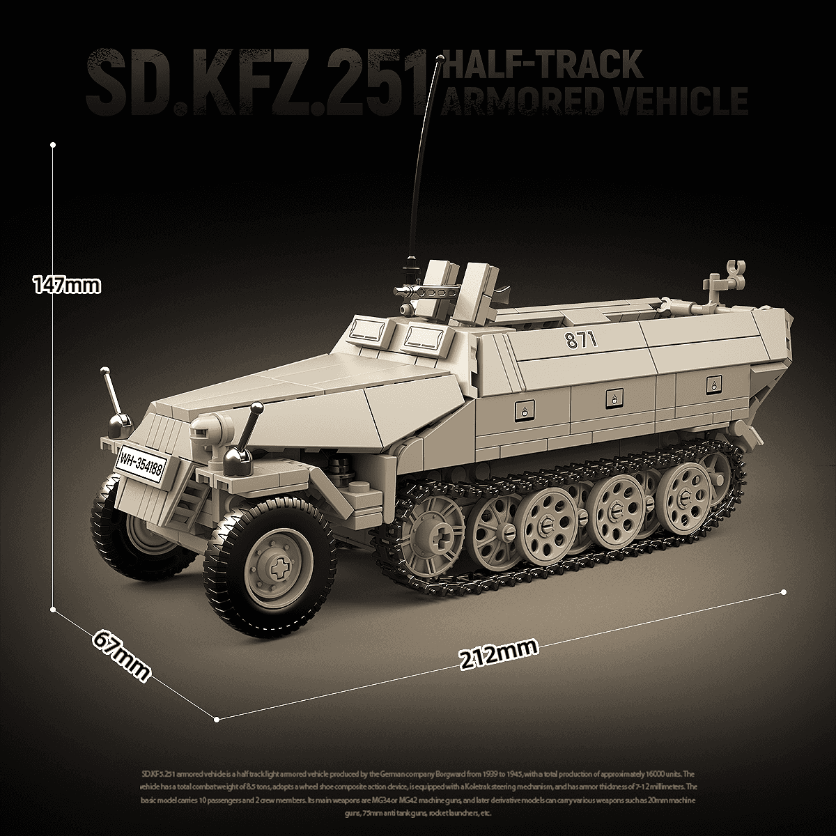 Sd.Kfz.251 Half-Track Armored Vehicle view 3
