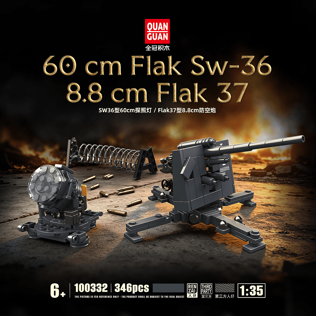 8.8 cm Flak 37 & 60 cm Flak Sw-36 Searchlight